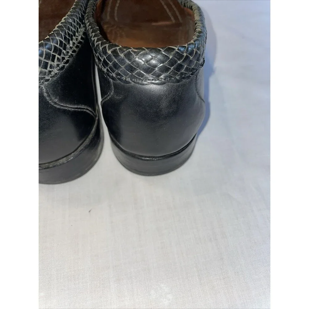 Allen Edmonds Maxfield Dress Loafers Mens Size 9 C Black Leather Tassels Weave